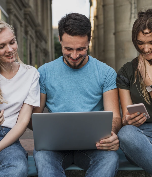 group-friends-working-phones-laptop-page
