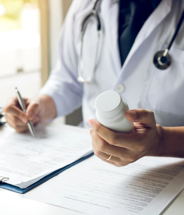 midsection-doctor-prescribing-medicine-page